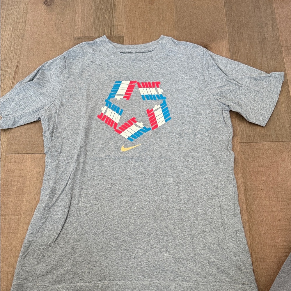 Nike Heather Gray Tee with Geometric Graphic